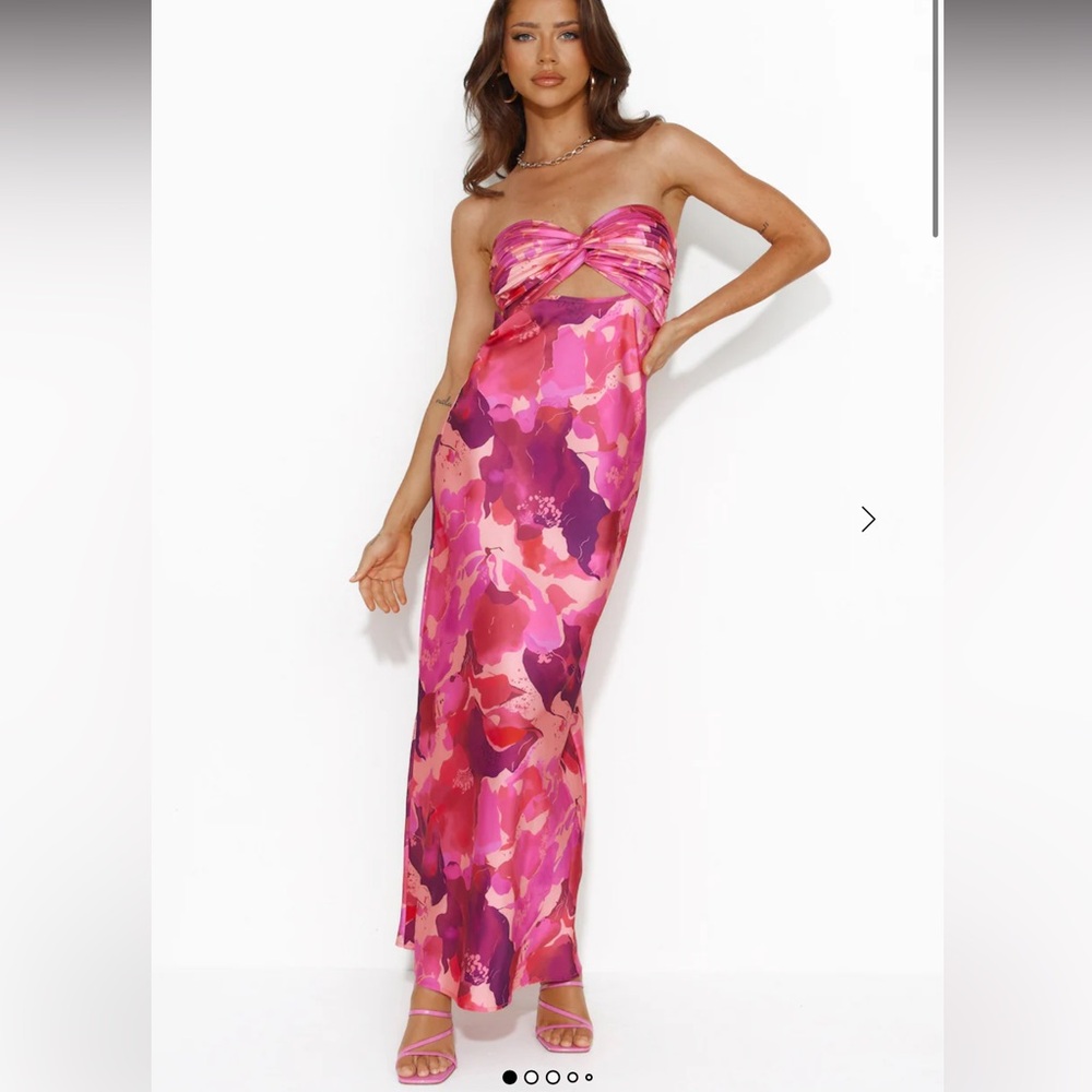 Hello Molly Strapless Pink and Purple Maxi Dress - Picture 1 of 5